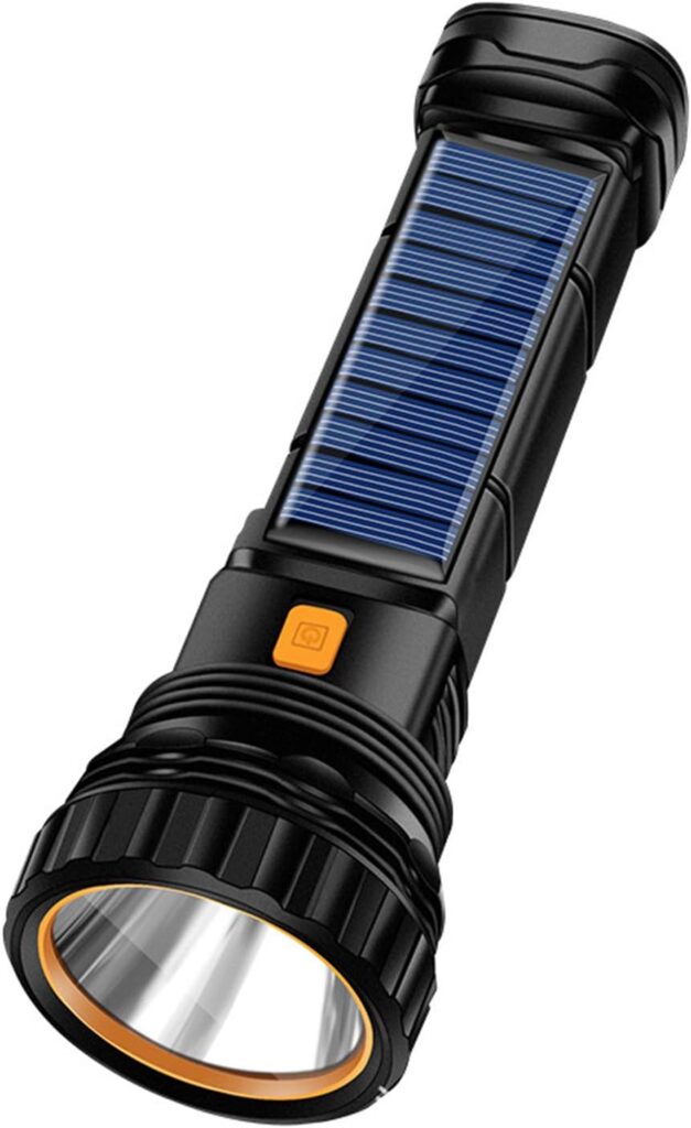 E-SHIDAI solar rechargeable spotlight with 1000 lumens for search and rescue.
