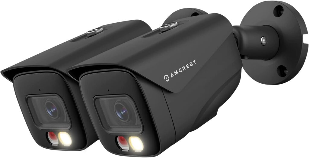 Amcrest 4K bullet cameras in a roundup of [best outdoor security cameras without subscription]
