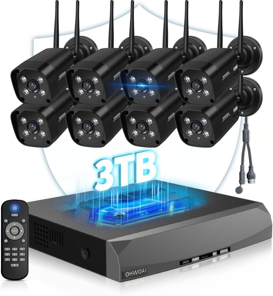 wireless home camera system with base station and local storage
