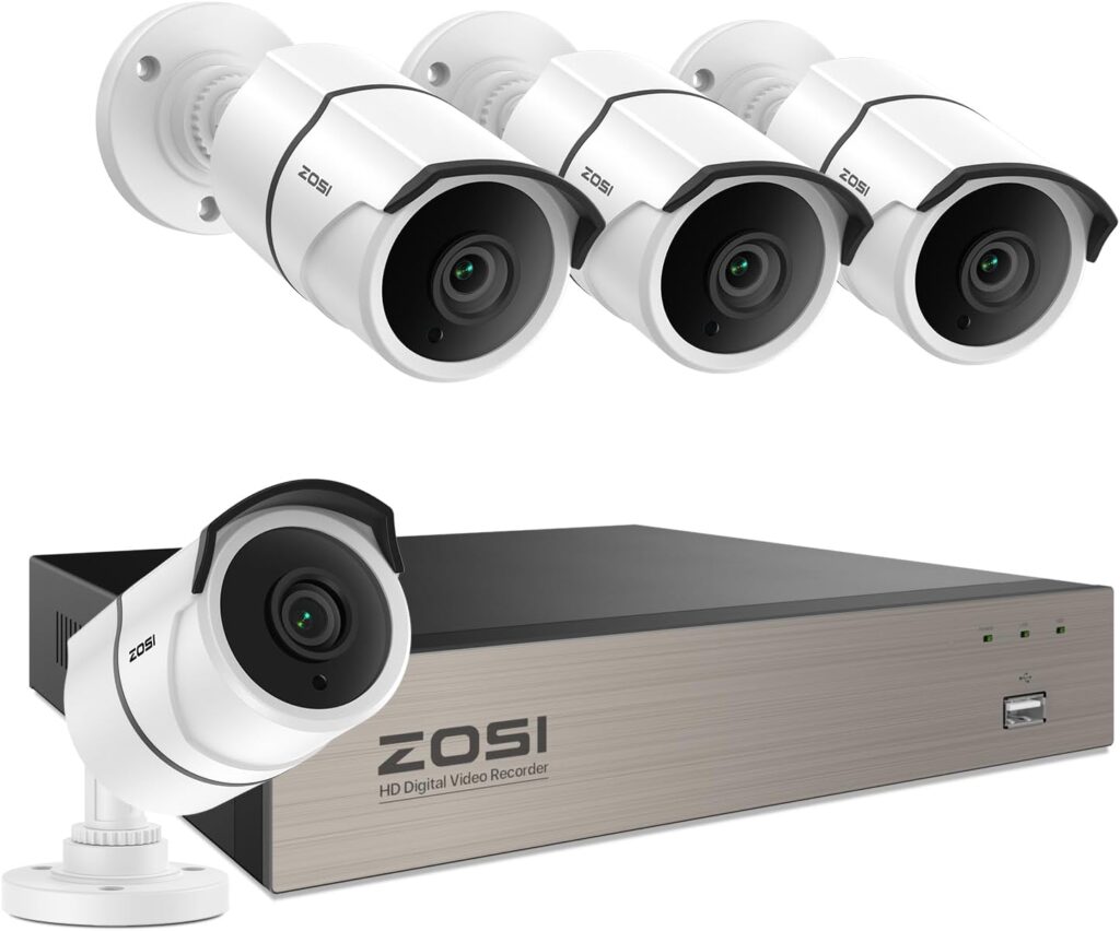 ZOSI wired cheap security camera system with DVR and remote access
