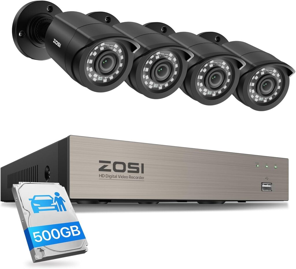 ZOSI wired cheap security camera system with DVR and remote access
