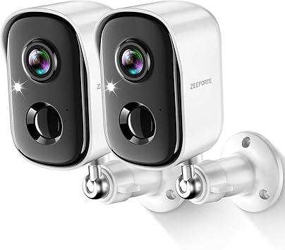 2K Battery Cameras for Home Security, 2 Pack