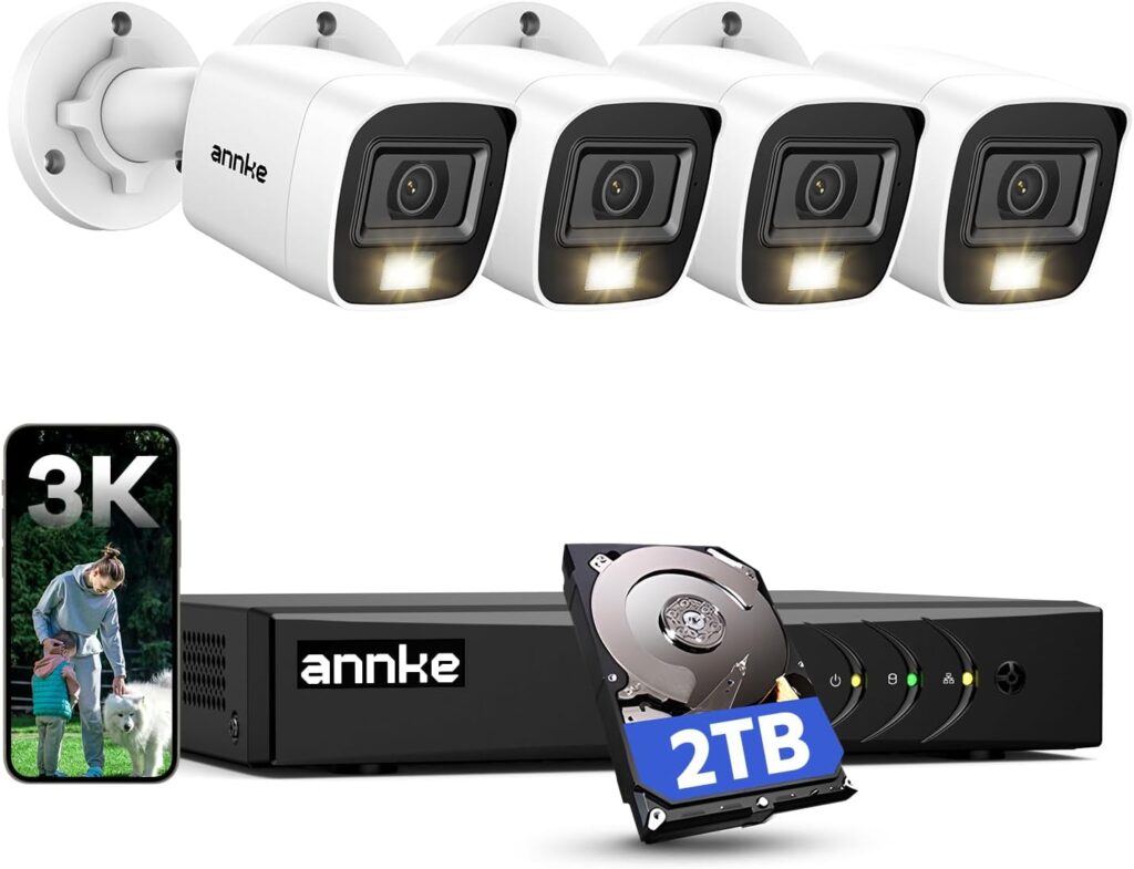 best cctv camera for small business ANNKE 8CH 3K audio mic security system in an office reception area