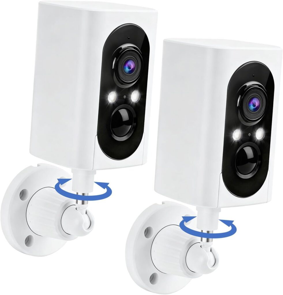 GeeKee wireless 2-pack cameras covering front and rear retail angles in a budget best outdoor security camera system for business
