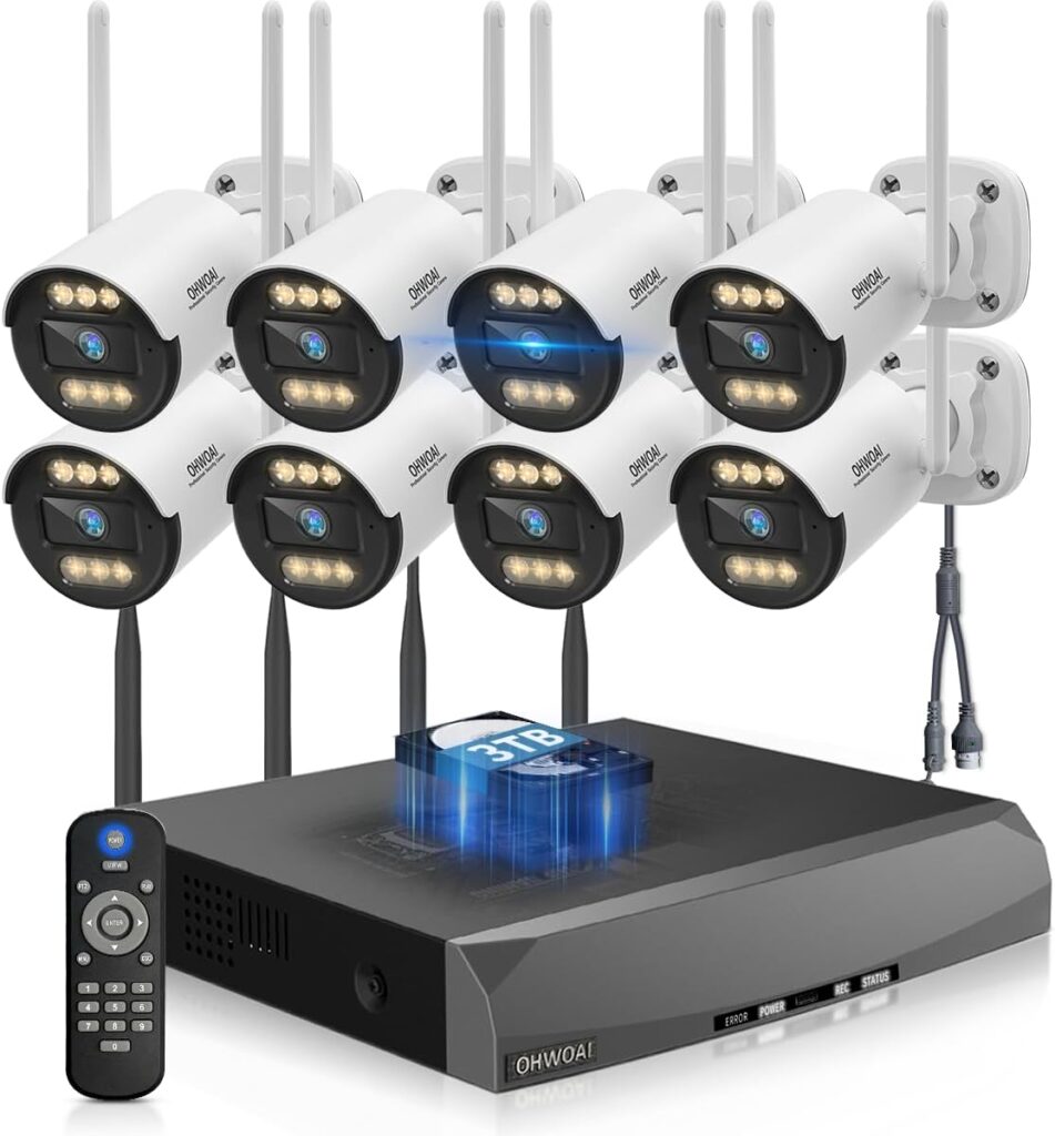 wireless home camera system with base station and local storage