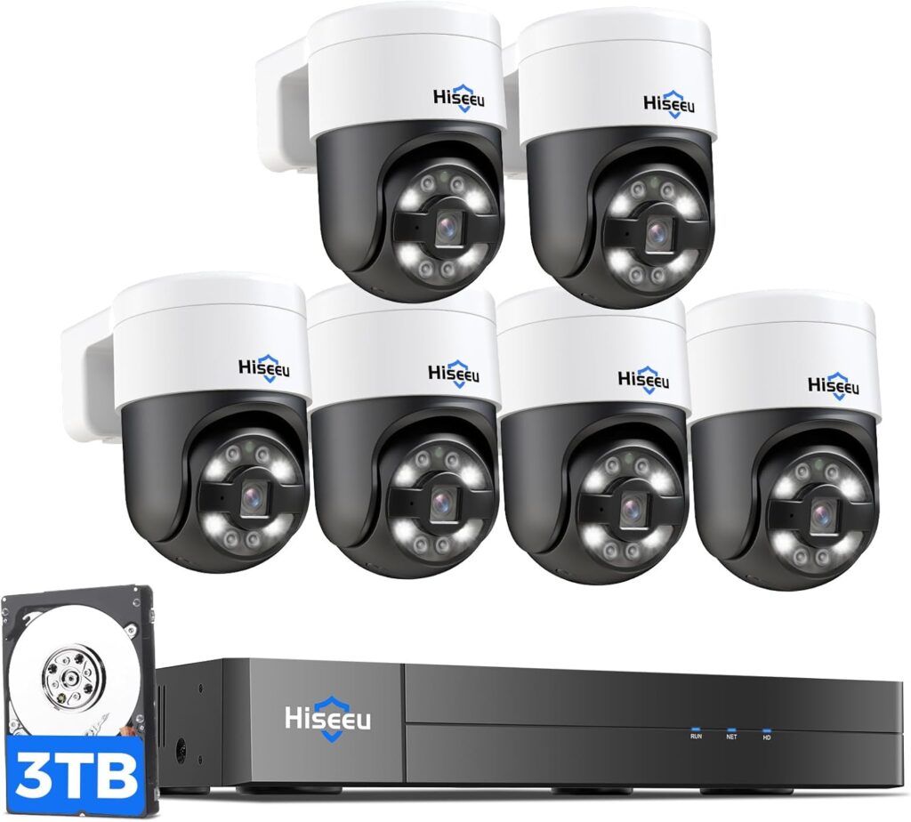 Hiseeu 4K PoE PTZ camera system covering a long driveway in a [best wired outdoor security camera system] review

