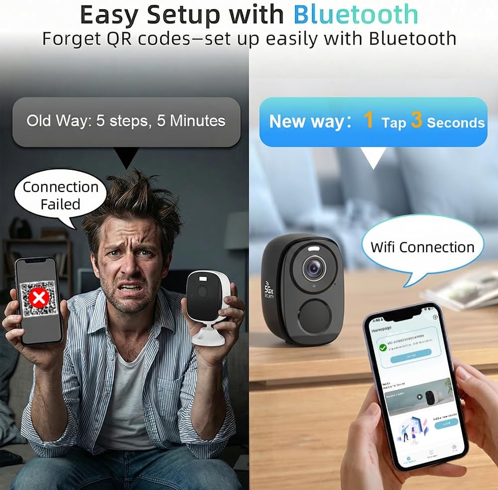 wireless home camera system with base station and local storage