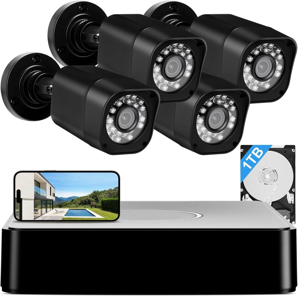 budget wired security camera system with DVR and outdoor cameras
