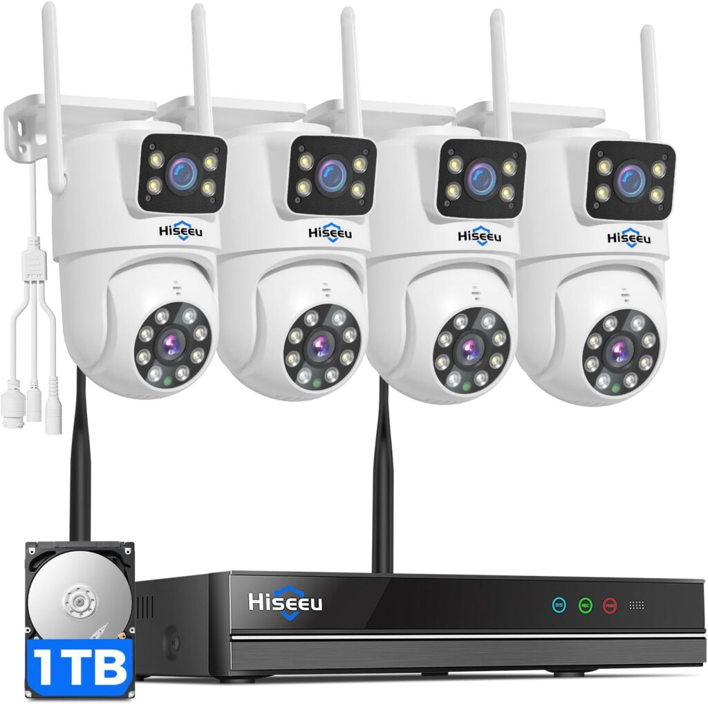 dual-lens wireless home camera system covering a front porch