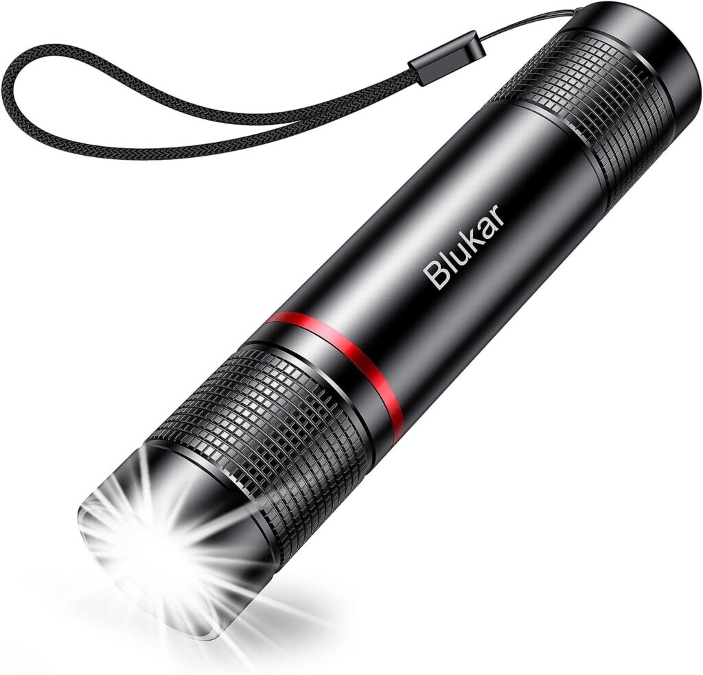Blukar Rechargeable Flashlight: best flashlight for power outage compact carry choice with Blukar zoomable rechargeable flashlight for bedside or glove-box use
w