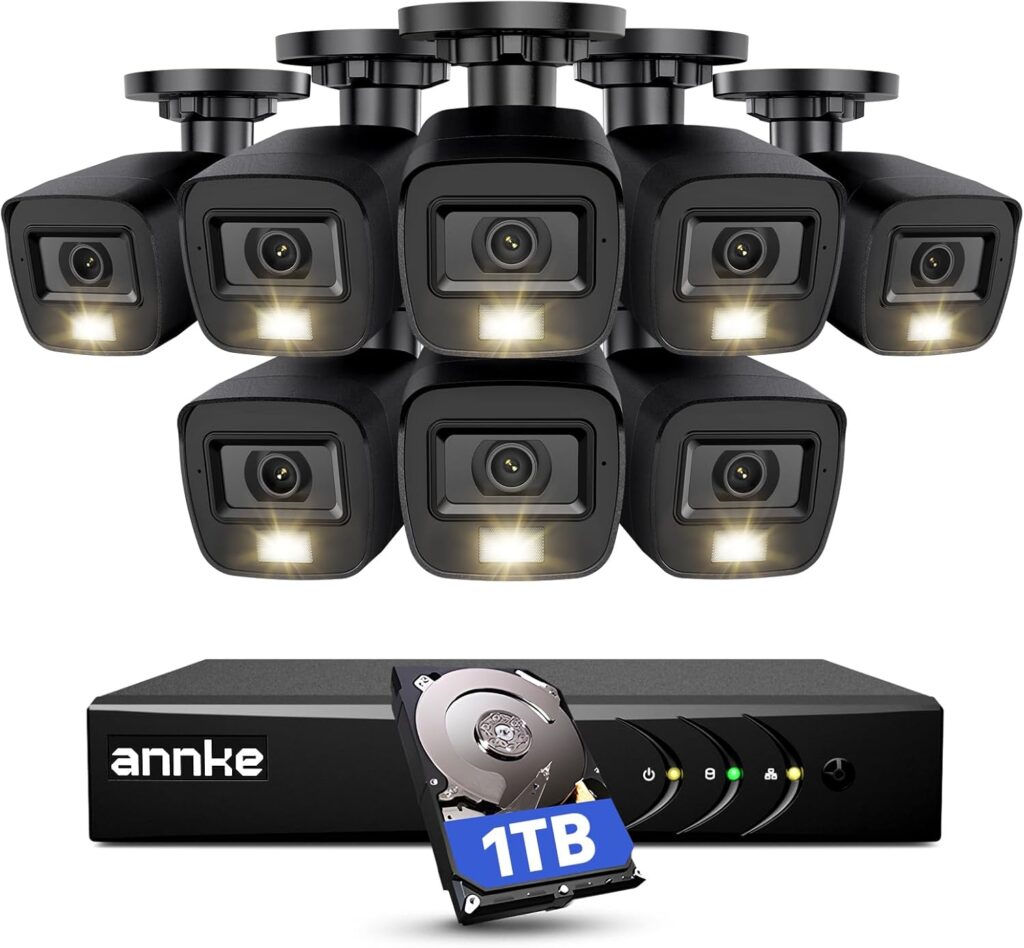 best cctv camera for small business ANNKE 3K Lite wired system monitoring a restaurant entrance and register