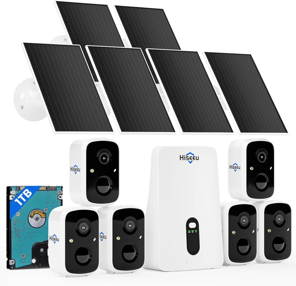 solar-powered wireless home camera system for outdoor property security