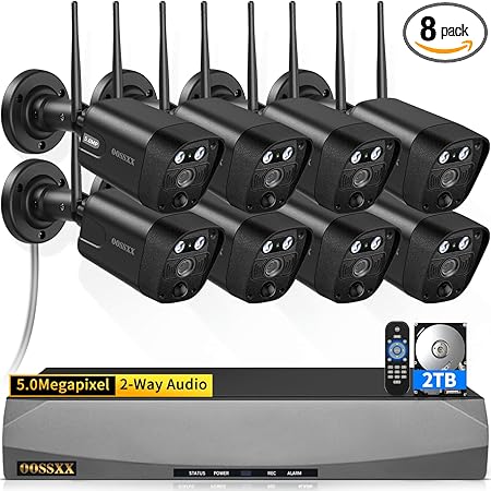 OOSSXX Wireless WiFi Outdoor Security Camera System