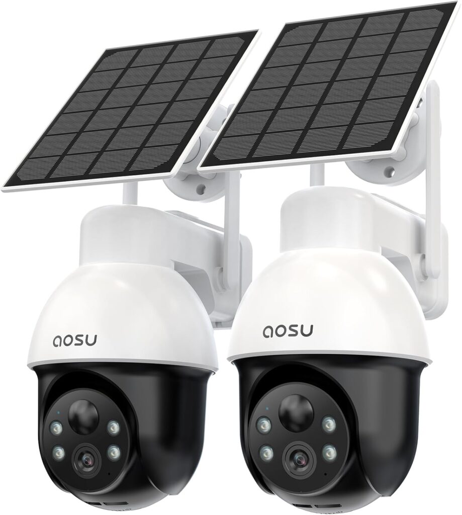 AOSU Security Cameras Wireless Outdoor, 3K/5MP Solar Security Cameras System