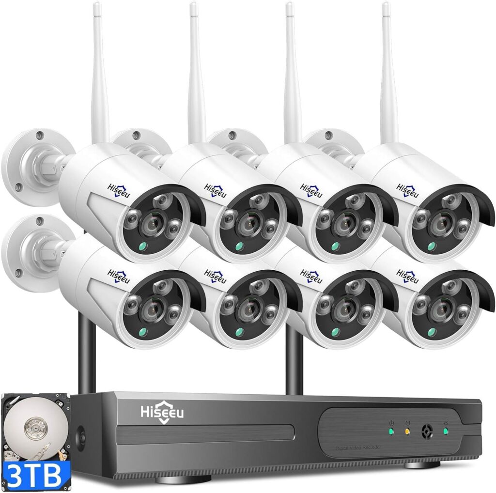 Hiseeu 16-channel expandable plug-in powered outdoor camera package in a [best wired outdoor security camera system] guide
