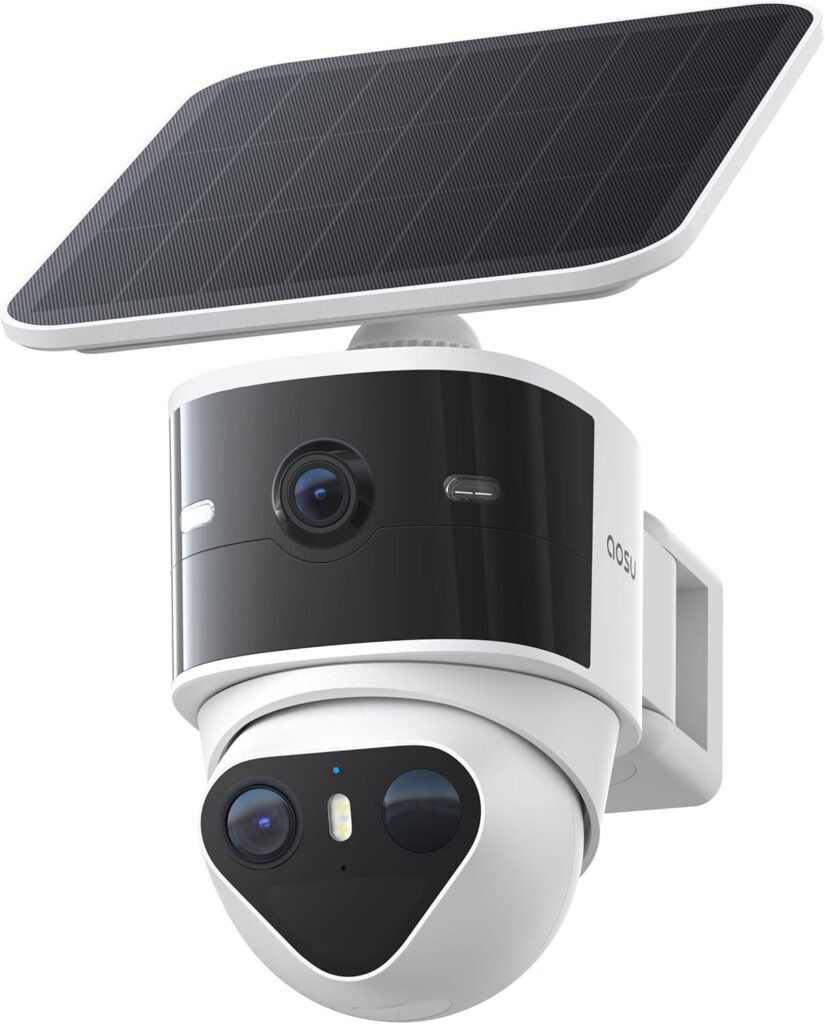 Cinnado S1 solar panel integrated best outdoor security cameras wireless on sunny garden wall