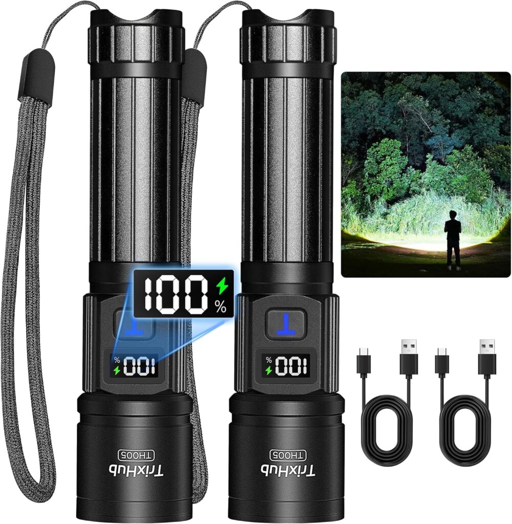 TrixHub duplicate-link setup: best flashlight for power outage multi-room setup with matching TrixHub rechargeable flashlights stored in bedroom and kitchen drawers