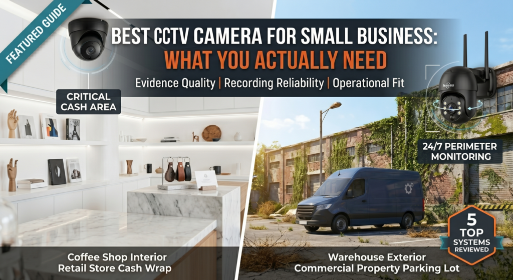 best cctv camera for small business comparison showing wired, PoE, and wireless business surveillance systems