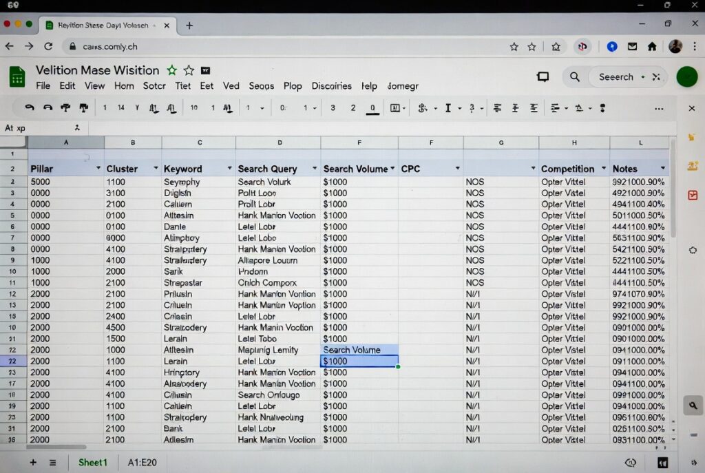 How to organize your topical map using a spreadsheet or visual collaboration tool
